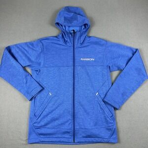 Karbon Jacket Mens‎ Large Blue Full Zip Hooded Fleece Lined Sweatshirt Outdoor